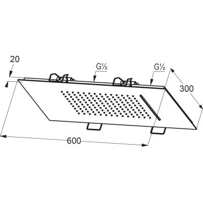 Kludi Asana deszczownica 60x30 cm prostokątna chrom 6945005-00