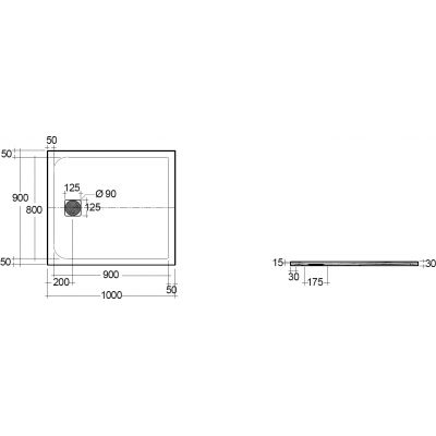 Kludi Terra brodzik prostokątny 100x90 cm biały mat 09DW0853