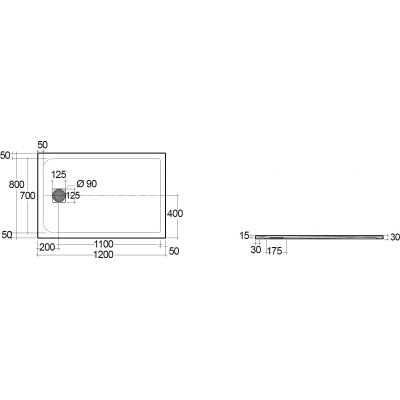 Kludi Terra brodzik prostokątny 120x80 cm biały mat 08DW0753