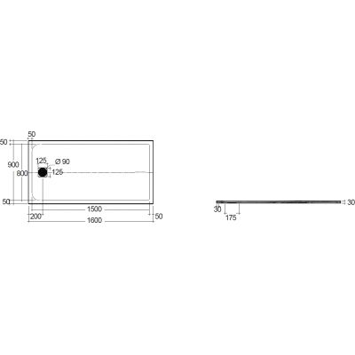 Kludi Terra brodzik prostokątny 160x90 cm jasny szary mat 09DW05O2