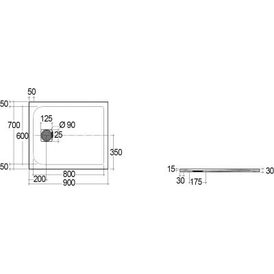 Kludi Terra brodzik prostokątny 90x70 cm biały mat 08DW0453