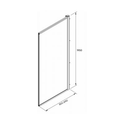 Koło Ultra ścianka boczna 90 cm do drzwi srebrny połysk/szkło przezroczyste OSDX902BF003