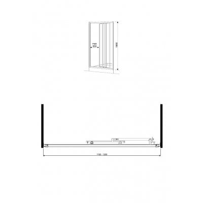 Drzwi prysznicowe rozsuwane 120 cm Koło Akord RDRS12202000