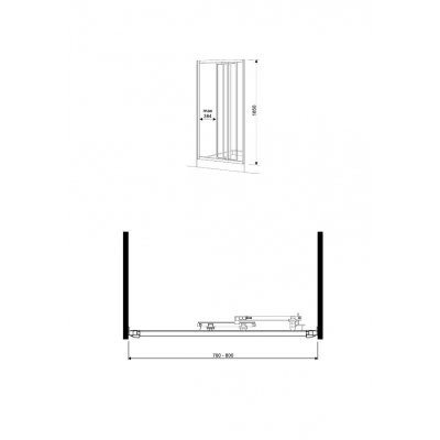 Drzwi prysznicowe rozsuwane 80 cm Koło Akord RDRS80222000