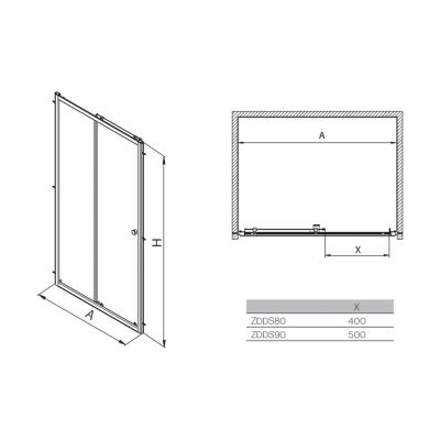 Koło First drzwi prysznicowe 100 cm wnękowe 2-elementowe szkło satyna ZDDS10214003