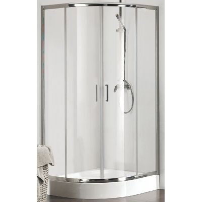 Kermi Cada XS kabina prysznicowa 90 cm półokrągła srebrny połysk/szkło przezroczyste CKT5509020VPK