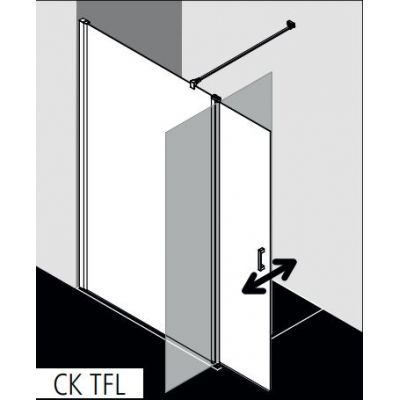 Kermi Cada XS ścianka prysznicowa 100 cm stała z elementem ruchomym lewa srebrny wysoki połysk/szkło przezroczyste CKTFL10020VPK