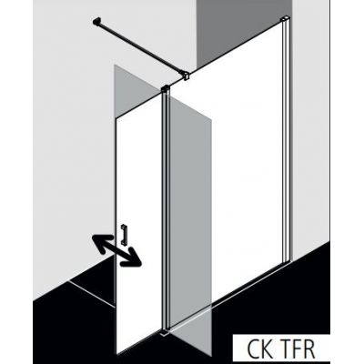 Kermi Cada XS ścianka prysznicowa 100 cm stała z elementem ruchomym prawa srebrny wysoki połysk/szkło przezroczyste CKTFR10020VPK