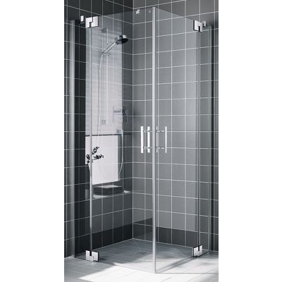 Kermi Filia XP FX EPL drzwi prysznicowe 90 cm częściowe 1/2 lewe srebrny połysk/szkło przezroczyste FXEPL09020VPK
