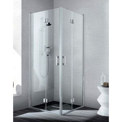 Kermi Liga LI 2CL drzwi prysznicowe 110 cm częściowe 1/2 lewe srebrny mat/szkło przezroczyste LI2CL110201PK
