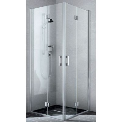 Kermi Liga LI 2CL drzwi prysznicowe 80 cm częściowe 1/2 lewe srebrny połysk/szkło przezroczyste LI2CL08020VPK
