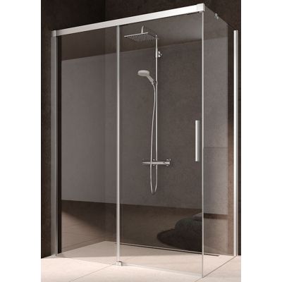 Kermi Nica NI TWL ścianka prysznicowa 83 cm lewa srebrny połysk/szkło przezroczyste NITWL08320VPK