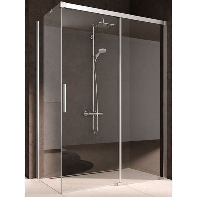 Kermi Nica NI TWR ścianka prysznicowa 100 cm prawa srebrny połysk/szkło przezroczyste NITWR10020VPK
