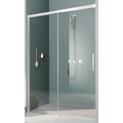 Kermi Nica NI L2L drzwi prysznicowe 120 cm wnękowe lewe srebrny połysk/szkło przezroczyste NIL2L12020VPK