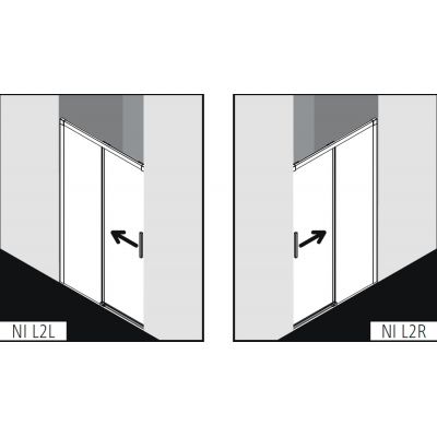 Kermi Nica NI L2L drzwi prysznicowe 180 cm wnękowe lewe czarny soft/szkło przezroczyste NIL2L180203PK