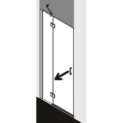 Kermi Osia OS SFL drzwi prysznicowe 110 cm wnękowe lewe srebrny połysk/szkło przezroczyste OSSFL11020VPK