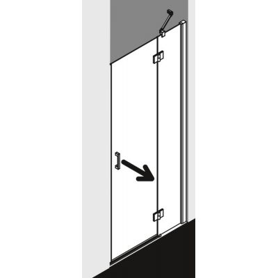 Kermi Osia OS SFR drzwi prysznicowe 90 cm wnękowe prawe srebrny połysk/szkło przezroczyste OSSFR09020VPK