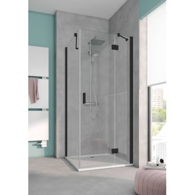 Kermi Osia OS STR drzwi prysznicowe 90 cm prawe czarny soft/szkło przezroczyste OSSTR090203PK