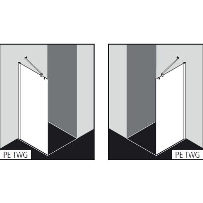 Kermi Walk-In Pega ścianka prysznicowa 120 cm wolnostojąca srebrny wysoki połysk/szkło przezroczyste PETWG12020VPK