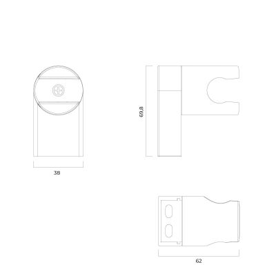 Ksuro 01 uchwyt punktowy regulowany chrom 19001010