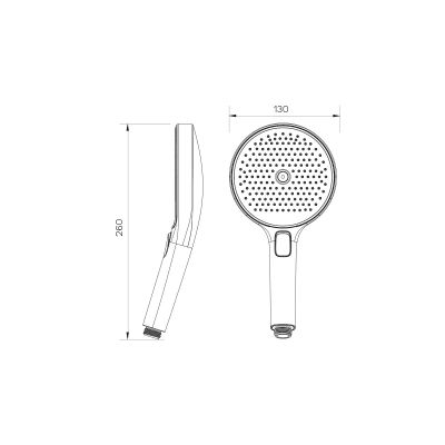 Ksuro 02 zestaw bateria prysznicowa podtynkowa ze słuchawką 3-funkcyjną czarny mat 17011030