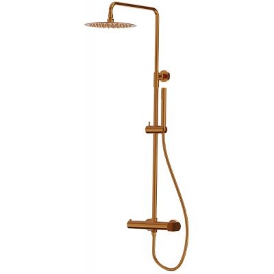 LaVita Spark zestaw prysznicowy ścienny z deszczownicą miedź