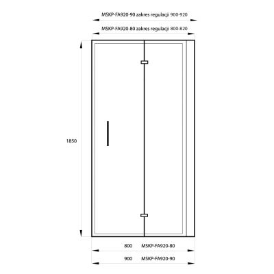 Massi Case drzwi prysznicowe 80 cm szkło przezroczyste MSKP-FA920-80