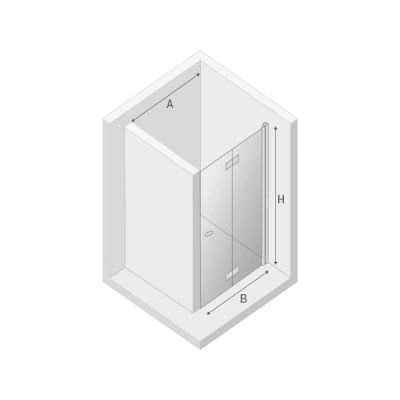New Trendy New Soleo drzwi prysznicowe 120 cm wnękowe prawe chrom/szkło przezroczyste D-0138A