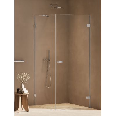 New Trendy Oxia kabina prysznicowa 80x80 cm kwadratowa prawa chrom połysk/szkło przezroczyste AXJ-0085-WU