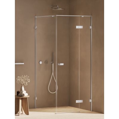 New Trendy Oxia kabina prysznicowa 90x80 cm prostokątna prawa chrom połysk/szkło przezroczyste AXJ-0139