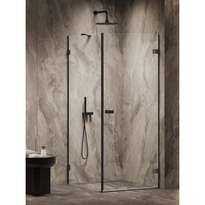 New Trendy Oxia Black kabina prysznicowa 80x100 cm prostokątna prawa czarny mat/szkło przezroczyste AXJ-0302-WU