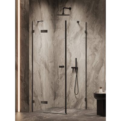 New Trendy Oxia Black kabina prysznicowa 80x80 cm kwadratowa lewa czarny mat/szkło przezroczyste AXJ-0318-WU