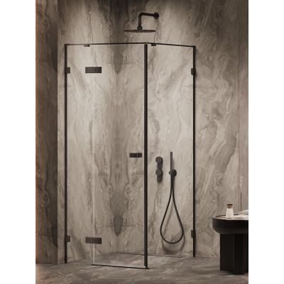 New Trendy Oxia Black kabina prysznicowa 80x80 cm kwadratowa lewa chrom połysk/szkło przezroczyste AXJ-0318