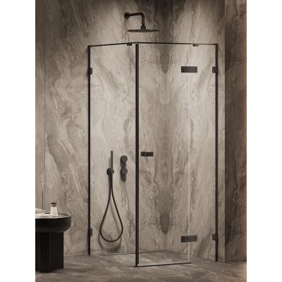 New Trendy Oxia Black kabina prysznicowa 80x80 cm kwadratowa prawa czarny mat/szkło przezroczyste AXJ-0348
