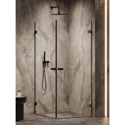 New Trendy Oxia Black kabina prysznicowa 80x80 cm kwadratowa czarny mat/szkło przezroczyste AXJ-0382