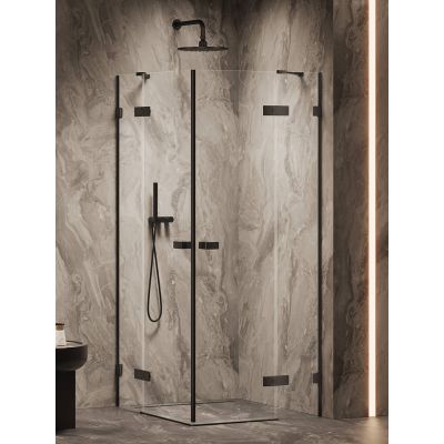 New Trendy Oxia Black kabina prysznicowa 90x80 cm prostokątna czarny mat/szkło przezroczyste AXJ-0398-WU