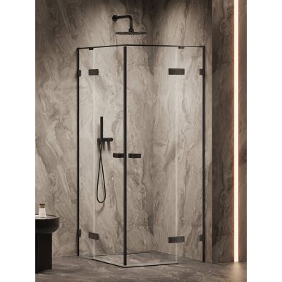 New Trendy Oxia Black kabina prysznicowa 90x80 cm prostokątna czarny mat/szkło przezroczyste AXJ-0398