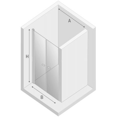 New Trendy New Soleo drzwi prysznicowe 110 cm wnękowe chrom/szkło przezroczyste D-0127A