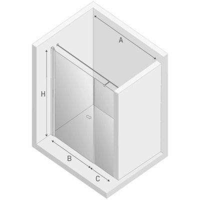 New Trendy New Soleo Plus drzwi prysznicowe 100 cm chrom/szkło przezroczyste D-0139A/D-0094B-WP