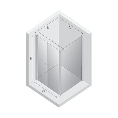 New Trendy New Soleo kabina prysznicowa 90x90 cm kwadratowa chrom połysk/szkło przezroczyste D-0145A/D-0092B-WP