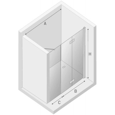 New Trendy New Soleo drzwi prysznicowe 110 cm wnękowe prawe chrom/szkło przezroczyste D-0152A/D-0094B