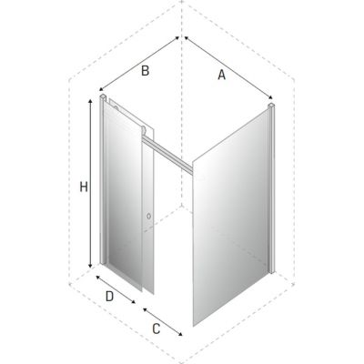 New Trendy Sling kabina prysznicowa 100x80 cm prostokątna chrom/szkło przezroczyste D-0180A/D-0100B