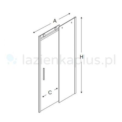 New Trendy Sling drzwi prysznicowe 120 cm chrom/szkło przezroczyste D-0181A