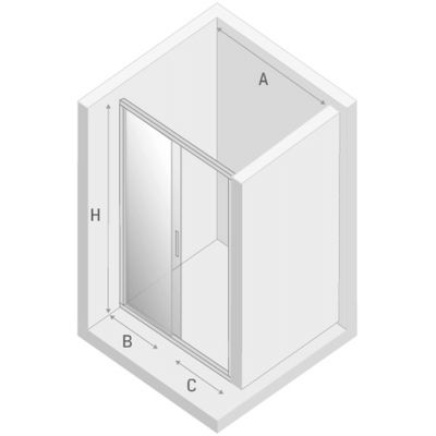 New Trendy New Corrina drzwi prysznicowe 110 cm wnękowe aluminium/szkło przezroczyste D-0182A