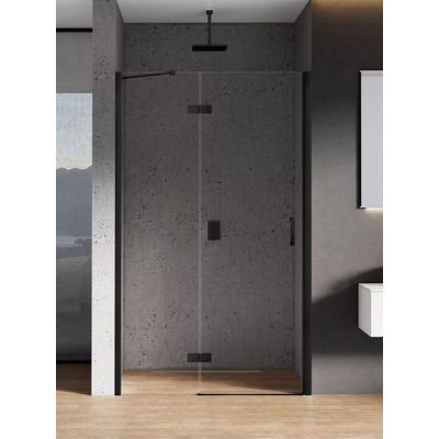 New Trendy New Renoma Black drzwi prysznicowe 120 cm lewe czarny półmat/szkło przezroczyste D-0199A