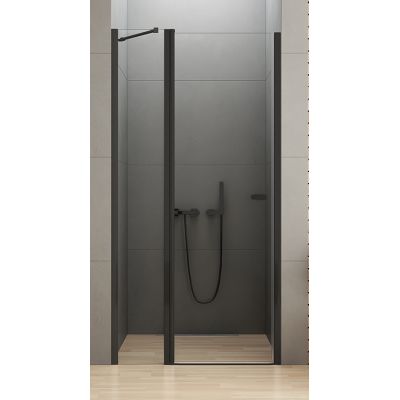New Trendy New Soleo Black drzwi prysznicowe 100 cm wnękowe czarny półmat/szkło przezroczyste D-0242A