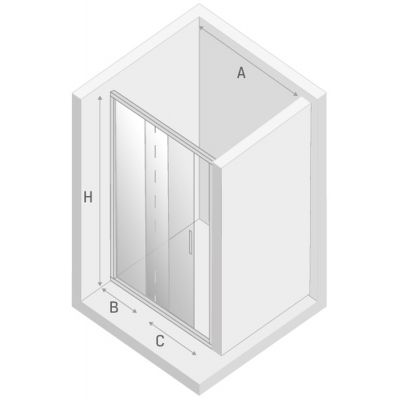 New Trendy Alta III drzwi prysznicowe 80 cm wnękowe chrom/szkło przezroczyste D-0252A