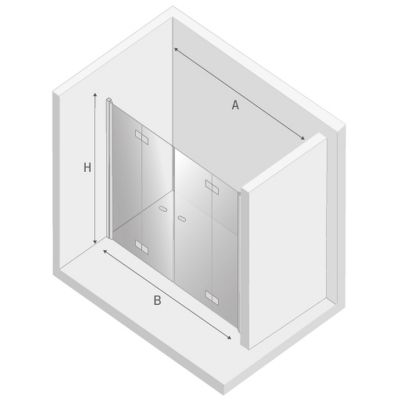 New Trendy New Soleo drzwi prysznicowe 190 cm wnękowe chrom/szkło przezroczyste D-0261A