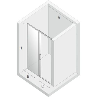 New Trendy Prime drzwi prysznicowe 120 cm wnękowe lewe chrom/szkło przezroczyste D-0302A