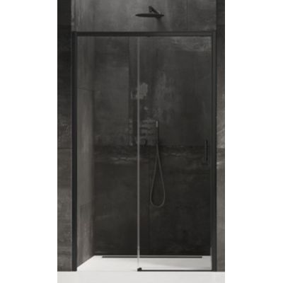 New Trendy Prime Black drzwi prysznicowe 130 cm wnękowe lewe czarny półmat/szkło przezroczyste D-0322A